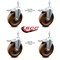 Service Caster 5 Inch High Temp Phenolic Swivel 3/8 Inch Stem Caster Set with Total Lock Brake SCC-TSTTL20S514-PHRHT-381615-4 - alternate 5